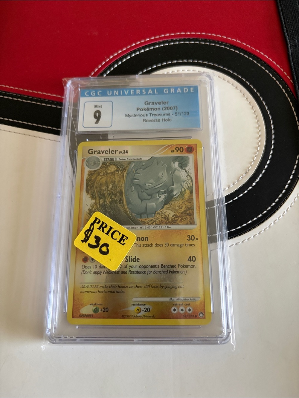 Graveler Card - CGC Graded 9 - Yellow/Gold